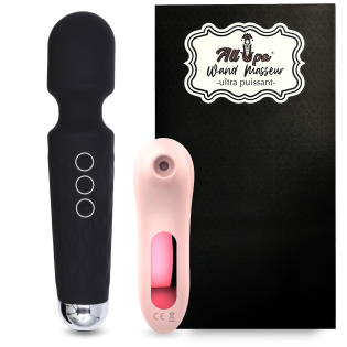 Lot de 2 sextoys rechargeables – Stimulateur clitoridien à succion + vibromasseur